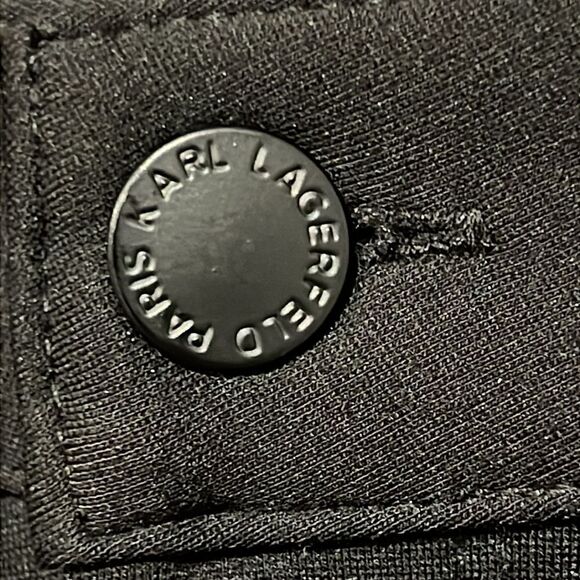 Karl Lagerfeld Black Stretch Straight Leg Pants Size 8 - Picture 3 of 10